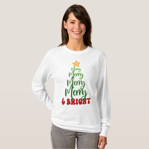 T-shirt Minimaliste Jaune Or Rouge Mignon Noël Fêtes