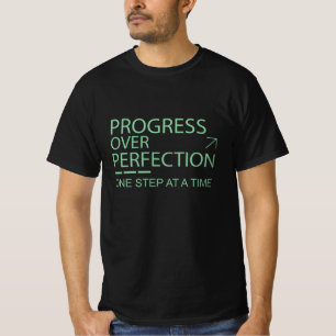 T-shirt Minimaliste Motivant « Progrès Plutôt que