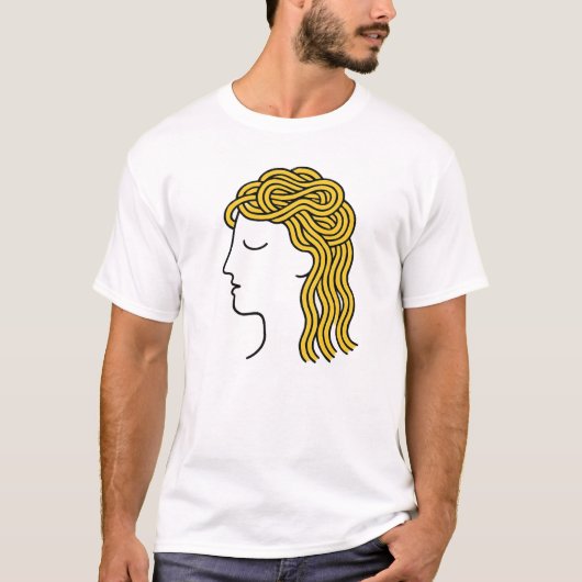 T-shirt minimaliste Spagetti Cheveux Amusant Nourr (Devant)