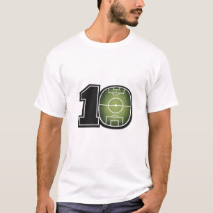 T-Shirt Minimaliste Terrain de Football Numéro 10