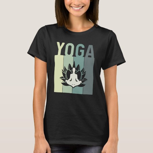 T-shirt Minimalistic Lotus Flower Meditating Yoga (Devant)