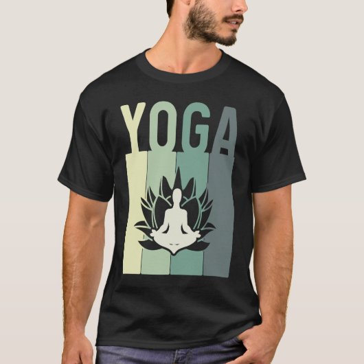 T-shirt Minimalistic Lotus Flower Meditating Yoga (Devant)