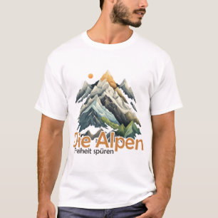 T-shirt Minimalistische Alpenlandschaft - Moderne Bergkuns