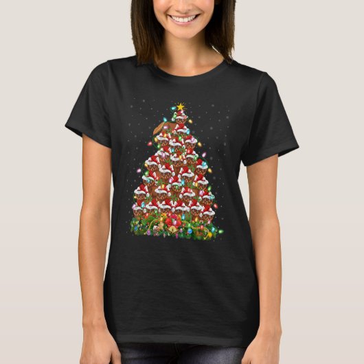 T-shirt Mink Xmas Lights Santa Mink Christmas Tree (Devant)