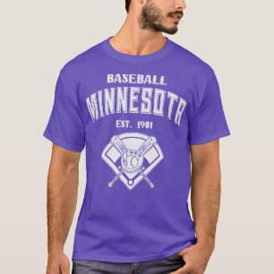 T-shirt Minnesota Baseball Est 1901 Vintage Texte blanc