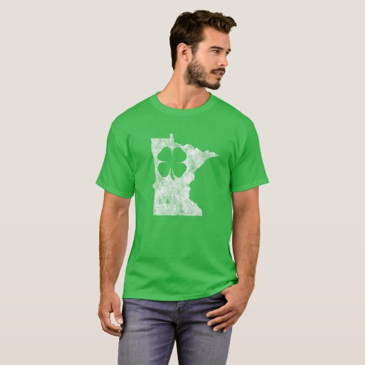 T-shirt Minnesota Cadeau St. Patrick's Day Shamrock Clover (Devant entier)