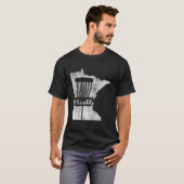 T-shirt Minnesota Disc Golf State Avec Panier Distressed G (Devant entier)