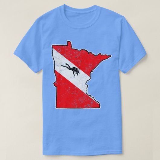 T-shirt Minnesota Dive Drapeau Plongée Plongée Carte d'éta (Design devant)