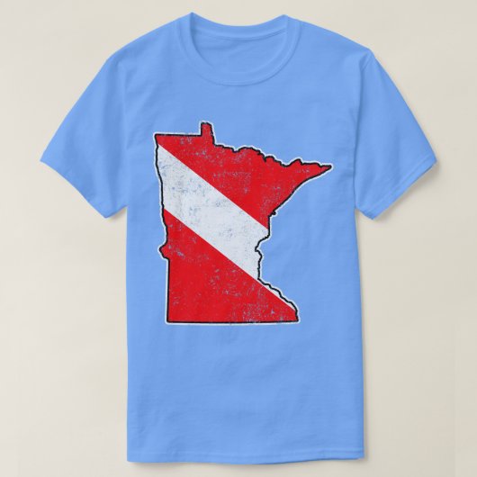 T-shirt Minnesota Dive Drapeau Plongée Plongée Carte d'éta (Design devant)