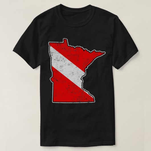 T-shirt Minnesota Dive Drapeau Plongée Plongée Carte d'éta (Design devant)