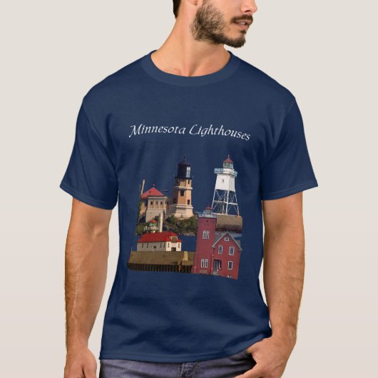 T-shirt Minnesota Lighthouses chemise en lettrage blanc (Devant)