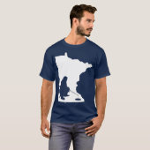 T-shirt Minnesota MN State Map Pêche sur glace (Devant entier)