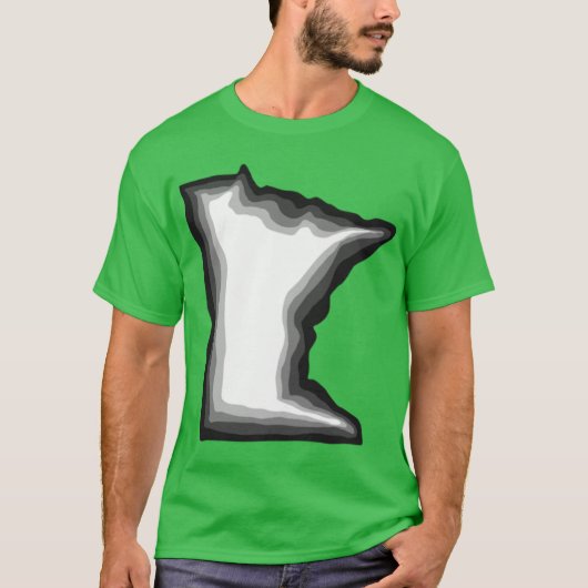 T-shirt Minnesota noir blanc gris (Devant)