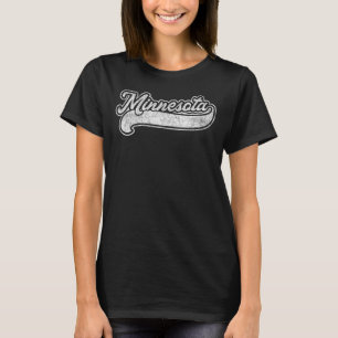 T-shirt Minnesota Retro Baseball Style Hommes Vintages Fem