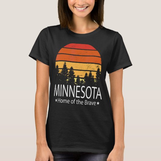 T-shirt Minnesota State Home Of The Brave Minnesota Love (Devant)