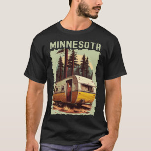 T-shirt Minnesota Sunset rétro les années 70 randonnée vin