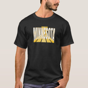 T-shirt Minnesotan violet et jaune Minnesota rétro rayé