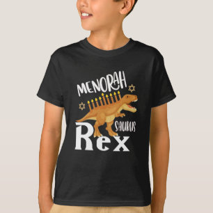 T-shirt Minorah Saurus T-Rex Happy Hanoukka Dinosaur