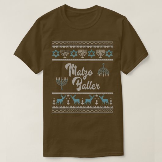 T-shirt Minorah Sweater d'Hanoukka moche Matzo Baller Jew  (Design devant)