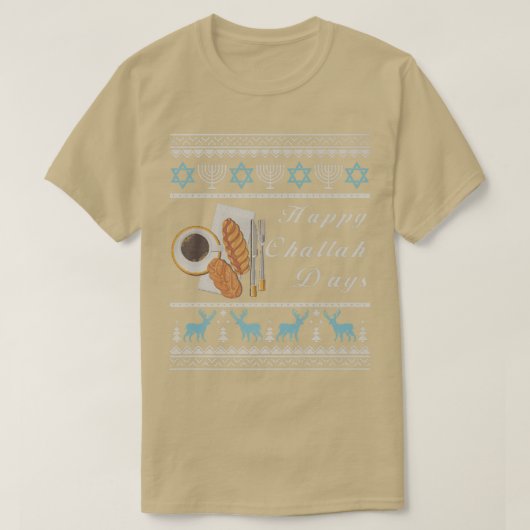 T-shirt Minorah Sweater Hanoukka Joyeux Jours de Challah C (Design devant)