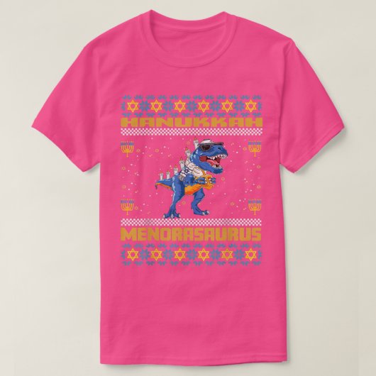 T-shirt Minorasaurus Rex Menorah Dinosaur Hanoukka Pajama (Design devant)