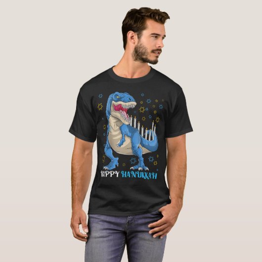 T-shirt Minorasaurus Rex T Rex Dinosaur Hanoukka (Devant entier)