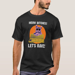 T-shirt Minou Allons Raver Techno Chat Synthétiseur Rave S