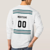 T-shirt Minuit Green Silver Sports Nom de l'équipe Long Ma (Dos)