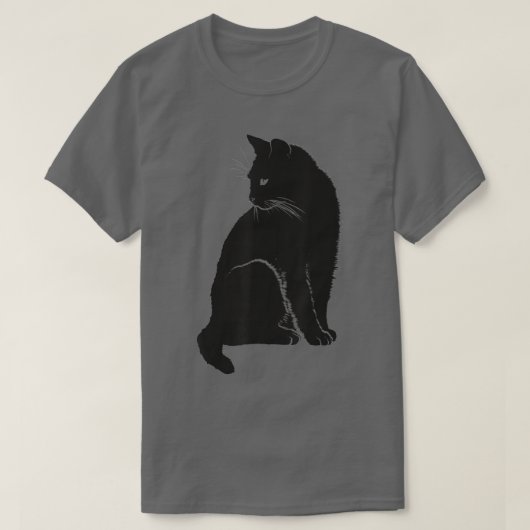 T-shirt Minuscule Chat noir propriétaire Feline Art Kitten (Design devant)