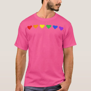 T-shirt Minuscule Coeurs arc-en-ciel Mois de fierté subtil