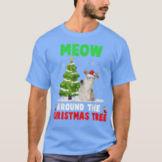 T-shirt Miow autour de l'arbre de Noël Père Noël Reindeer 