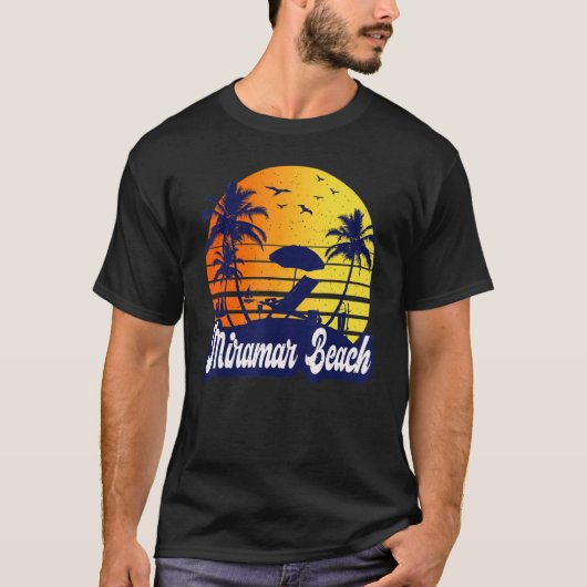 T-shirt Miramar Beach Floride Sunset Beach Retro (Devant)