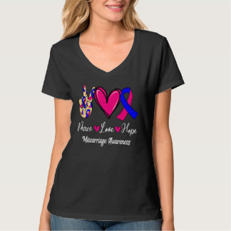 T-shirt Miscarriage Awareness Peace Love Hope Pink & Blue 