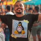 T-shirt Mise à niveau de Windows Debian Linux Tux