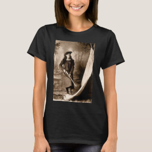 T-shirt Miss Annie Oakley avec fusil, portrait photo vinta