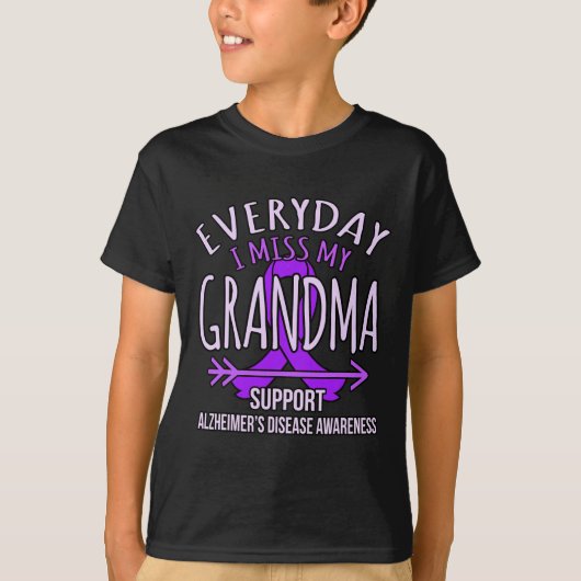 T-shirt Miss Ma grand-mère Alzheimer's Disease Awareness R (Devant)
