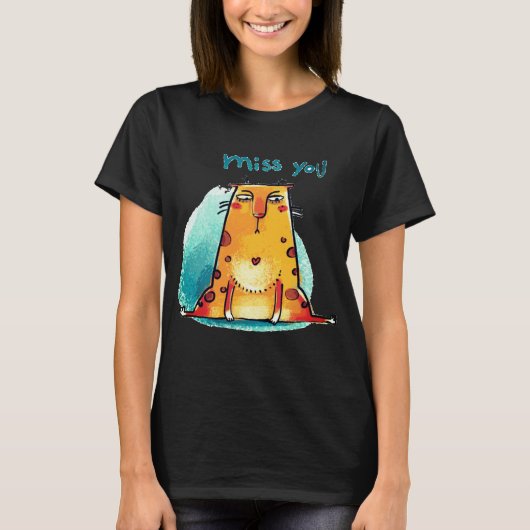 T-shirt Miss You Cat (Devant)