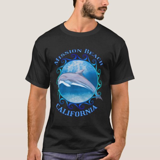 T-shirt Mission Beach California Vacances Dolphin (Devant)
