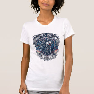 T-shirt Mission de nuit patriotique Loup patriote Inspiré
