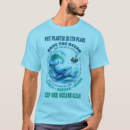 T-shirt Mission des baleines : Sauvez nos océans (Devant)
