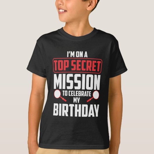 T-shirt Mission extrêmement secrète de thème de fête (Devant)