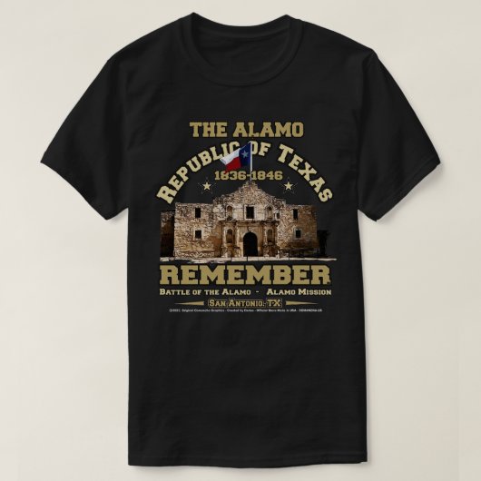 T-shirt Mission République du Texas Alamo (Design devant)