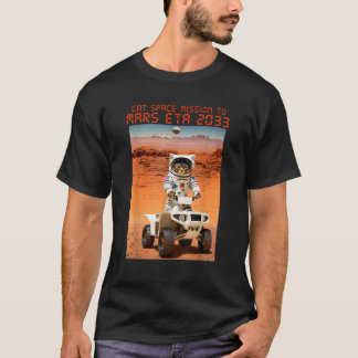 T-shirt Mission spatiale du chat astronaute vers Mars ETA