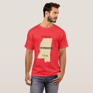 T-shirt - Mississippi Carte avec la ville