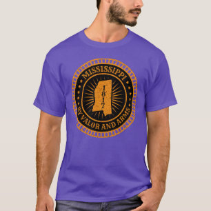 T-shirt Mississippi MS Carte Slogan Devise Par Valeur et A