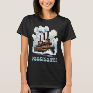 T-shirt Mississippi Riverboat Classique Bleu Voyage