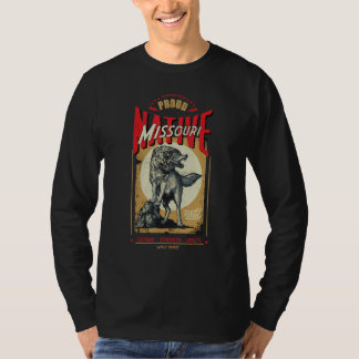 T-shirt Missouri Native American Indian Born Wolf Spirit R
