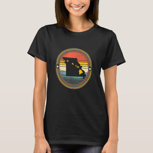 T-shirt Missouri State Hawaii Roots Origine State Map Retr (Devant)