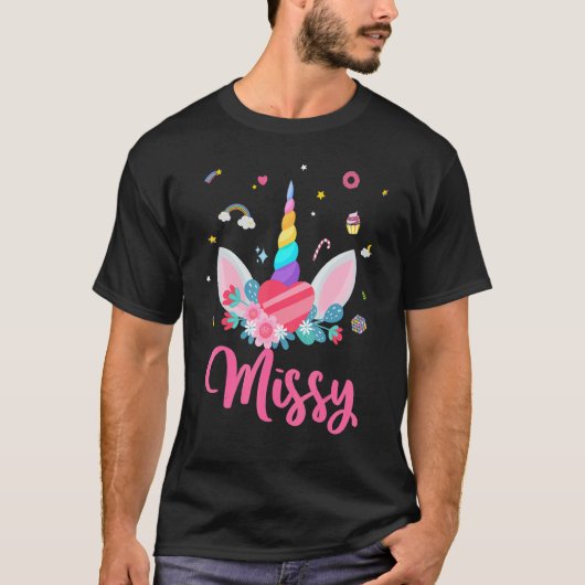 T-shirt Missy Of The Birthday Girl Unicorn Thème Magique U (Devant)