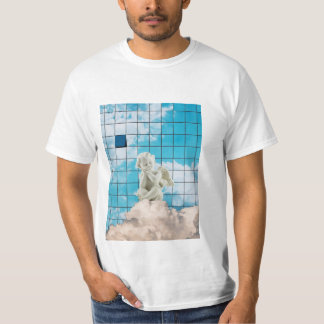 T-shirt Místico Branco Simbólico Céu Anjo Design Emocional